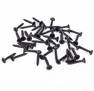 Schwarze Phosphat-Trockenbauschrauben für die Befestigung von Gipskartonplatten und Metallbolzen